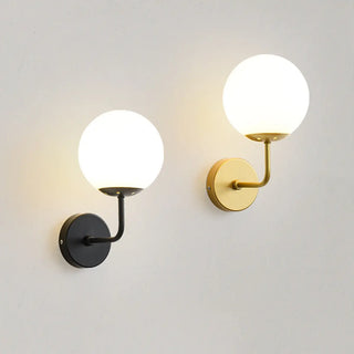 Modern Mini Black Globe LED Metal Wall Sconce Zawala Image - 10