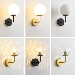 Modern Mini Black Globe LED Metal Wall Sconce Zawala Image - 15