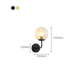 Modern Mini Black Globe LED Metal Wall Sconce Zawala #size