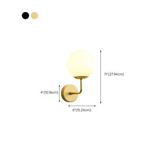 Modern Mini Black Globe LED Metal Wall Sconce Zawala Image - 20