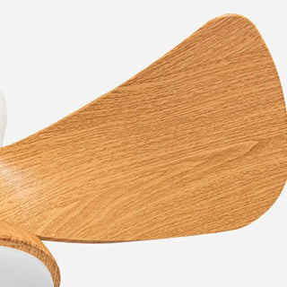 Mini Wooden 3-Blade Flush Ceiling Fan with LED Light Zawala Image - 10