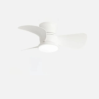 Mini Wooden 3-Blade Flush Ceiling Fan with LED Light Zawala Image - 7