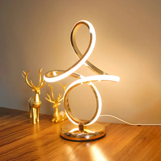 Minimalism White Spiral Metal LED Decor Table Lamp Zawala Image - 7
