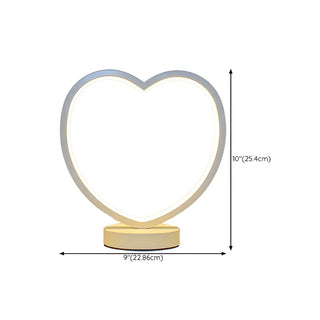 White Minimalism Circular LED Metal Frame Table Lamp Zawala Image - 19