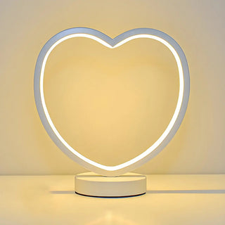 White Minimalism Circular LED Metal Frame Table Lamp Zawala Image - 7