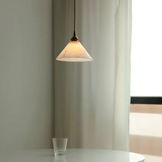 ZOWALA - Modern Stone White Cone Pendant Light Image - 1