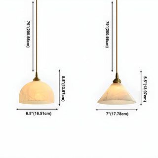 ZOWALA - Modern Stone White Cone Pendant Light #size