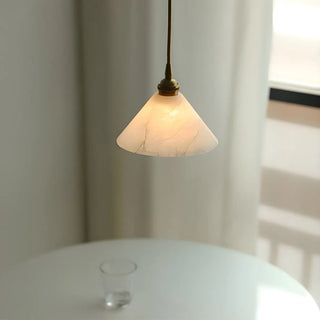 ZOWALA - Modern Stone White Cone Pendant Light Image - 3