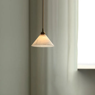 ZOWALA - Modern Stone White Cone Pendant Light Image - 5