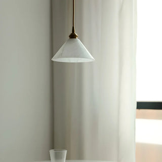 ZOWALA - Modern Stone White Cone Pendant Light Image - 7