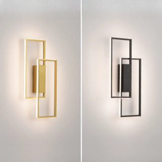 Minimalist Rectangular Black Frame LED Wall Sconce Image - 16