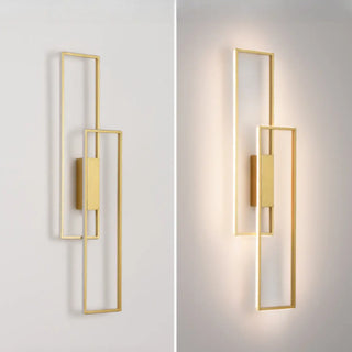 Minimalist Rectangular Black Frame LED Wall Sconce Image - 18