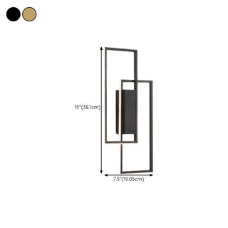Minimalist Rectangular Black Frame LED Wall Sconce Image - 25
