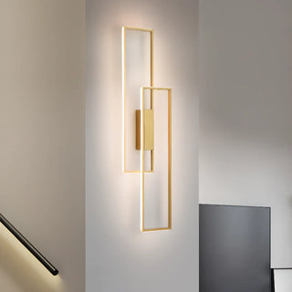 Minimalist Rectangular Black Frame LED Wall Sconce Image - 4