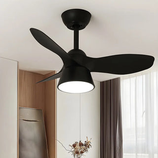 ZOWALA - Minimalist 3-Blade Black Ceiling Fan Light Image - 1