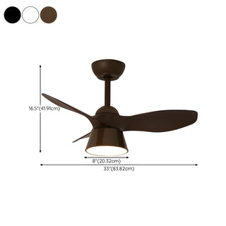 ZOWALA - Minimalist 3-Blade Black Ceiling Fan Light #size