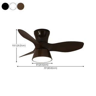 ZOWALA - Minimalist 3-Blade Black Ceiling Fan Light Image - 16