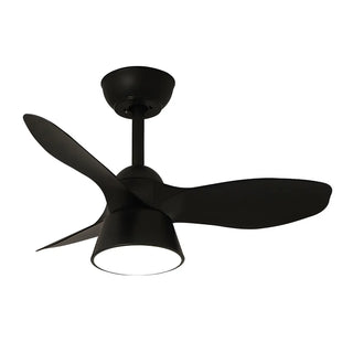 ZOWALA - Minimalist 3-Blade Black Ceiling Fan Light Image - 6