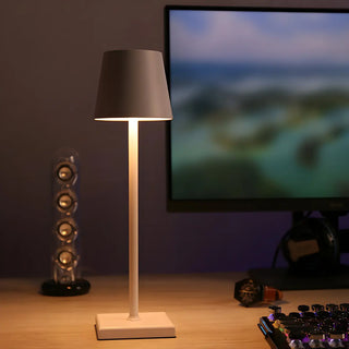 Golden Minimalist Drum Shade Metal Bedroom Table Lamp Zawala Image - 1