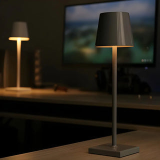 Golden Minimalist Drum Shade Metal Bedroom Table Lamp Zawala Image - 4