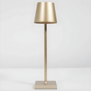 Golden Minimalist Drum Shade Metal Bedroom Table Lamp Zawala Image - 9