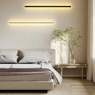 Minimalist White Metal  Long Linear LED Wall Sconce Zawala Image - 6
