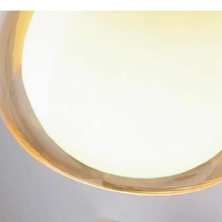 ZOWALA - Minimalist Amber Glass White Globe Living Room Pendant Light Image - 7