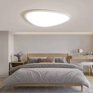 Modern Minimalist White Asymmetric Flush Mount Light Zawala Image - 1