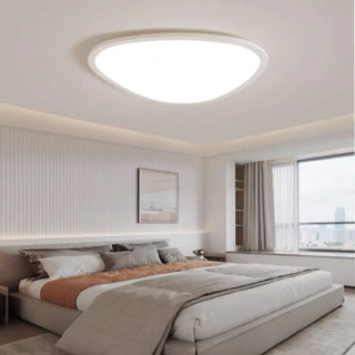 Modern Minimalist White Asymmetric Flush Mount Light Zawala Image - 2