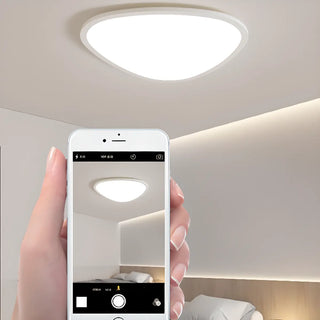 Modern Minimalist White Asymmetric Flush Mount Light Zawala Image - 4