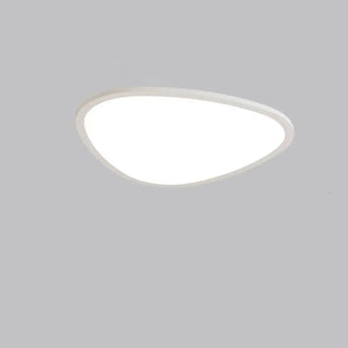 Modern Minimalist White Asymmetric Flush Mount Light Zawala Image - 5