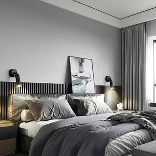 ZOWALA - Modern Adjustable Black Cylinder Bedroom Wall Sconce Image - 15