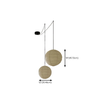 ZOWALA - Minimalist Beige Paper Globe Pendant Light Image - 11