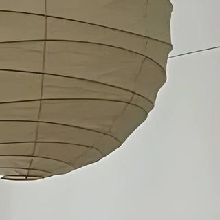 ZOWALA - Minimalist Beige Paper Globe Pendant Light Image - 9