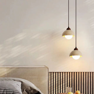 ZOWALA - Minimalist Stone Cylinder DIsc Pendant Light Flexible Length Image - 1
