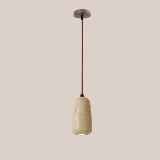 ZOWALA - Minimalist Stone Cylinder DIsc Pendant Light Flexible Length Image - 11