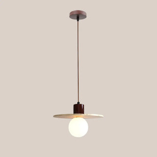 ZOWALA - Minimalist Stone Cylinder DIsc Pendant Light Flexible Length Image - 13