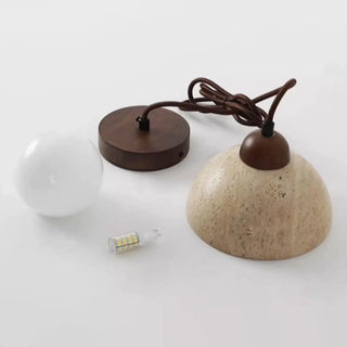 ZOWALA - Minimalist Stone Cylinder DIsc Pendant Light Flexible Length Image - 14