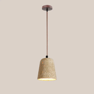 ZOWALA - Minimalist Stone Cylinder DIsc Pendant Light Flexible Length Image - 15