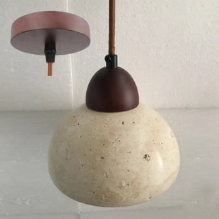ZOWALA - Minimalist Stone Cylinder DIsc Pendant Light Flexible Length Image - 16
