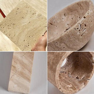 ZOWALA - Minimalist Stone Cylinder DIsc Pendant Light Flexible Length Image - 17