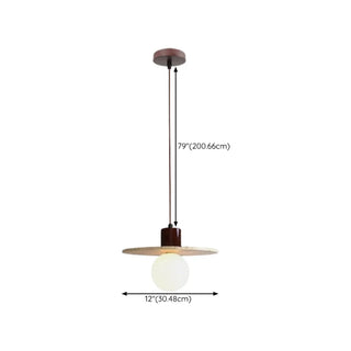 ZOWALA - Minimalist Stone Cylinder DIsc Pendant Light Flexible Length Image - 24