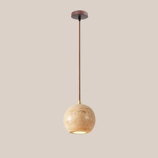 ZOWALA - Minimalist Stone Cylinder DIsc Pendant Light Flexible Length Image - 6