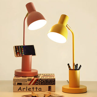 Minimalist Pink Bell Shade Metal Study Table Lamp Zawala Image - 1