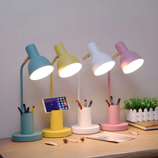 Minimalist Pink Bell Shade Metal Study Table Lamp Zawala Image - 11