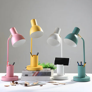 Minimalist Pink Bell Shade Metal Study Table Lamp Zawala Image - 12