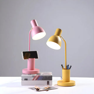 Minimalist Pink Bell Shade Metal Study Table Lamp Zawala Image - 13
