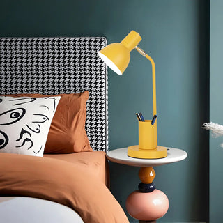 Minimalist Pink Bell Shade Metal Study Table Lamp Zawala Image - 3