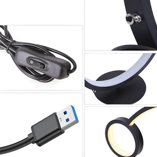 Minimalist Bike LED Metal Bedside Lamp Black/White Zawala Image - 10