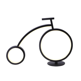 Minimalist Bike LED Metal Bedside Lamp Black/White Zawala Image - 11